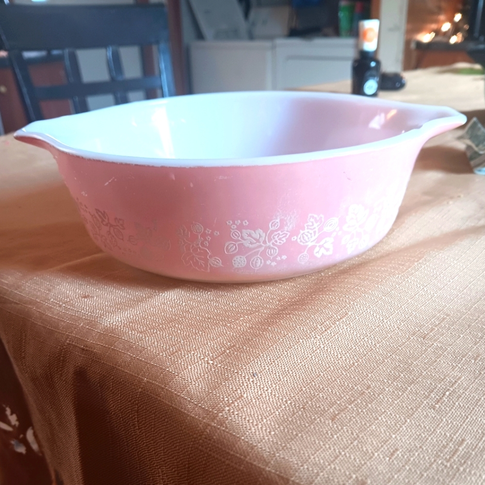 Vintage Pink Floral Pyrex Dish